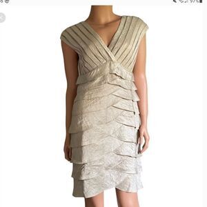 New Adriana Papell shutter layered cocktail dress